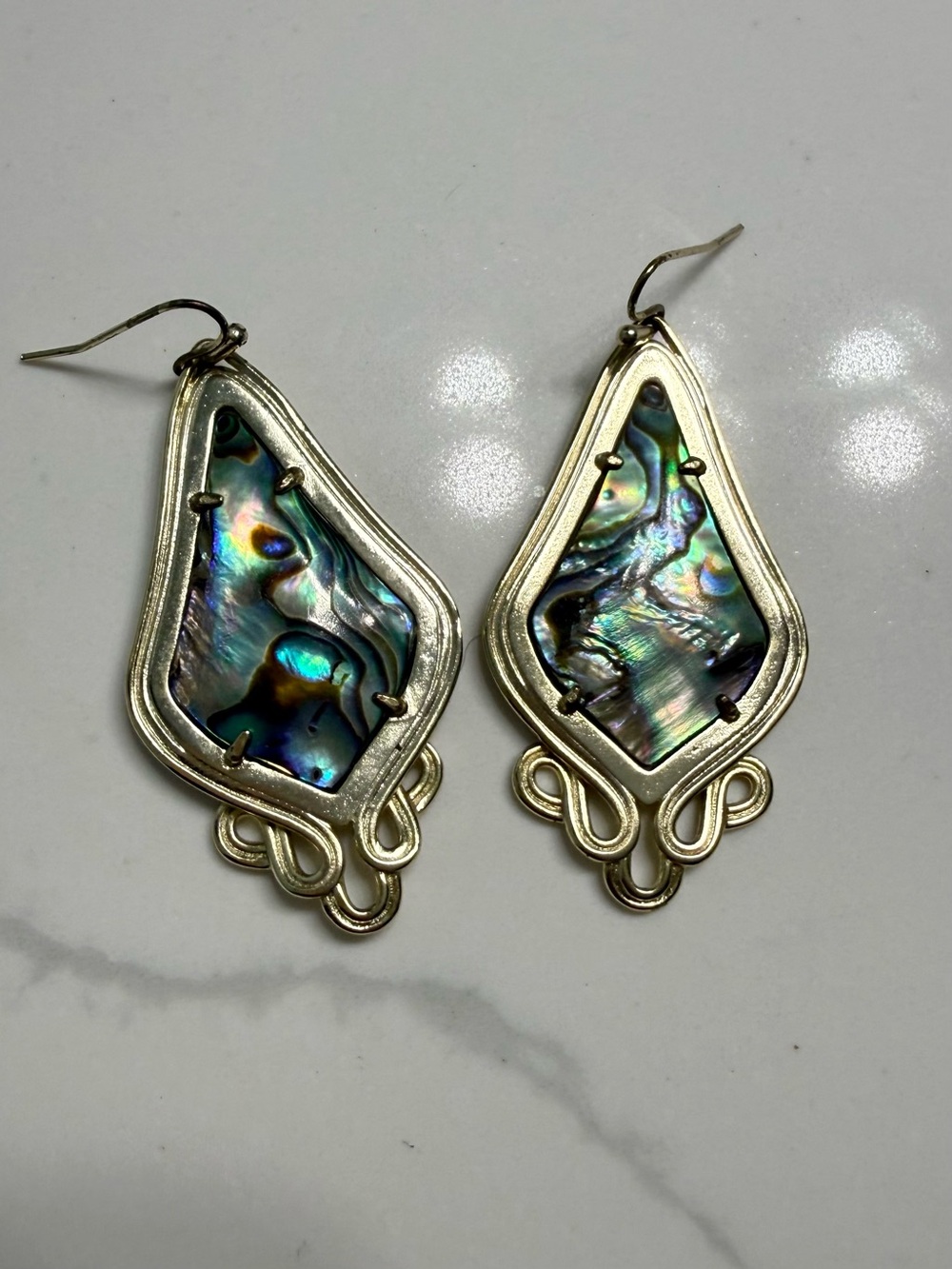 Kendra Scott Iridescent Abalone Kiera Earrings (Rare)